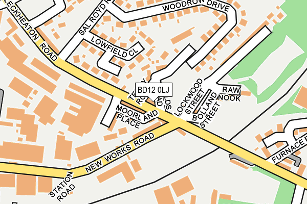 BD12 0LJ map - OS OpenMap – Local (Ordnance Survey)