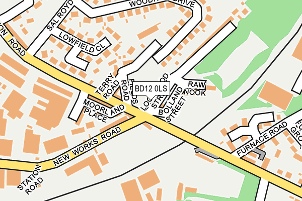 BD12 0LS map - OS OpenMap – Local (Ordnance Survey)