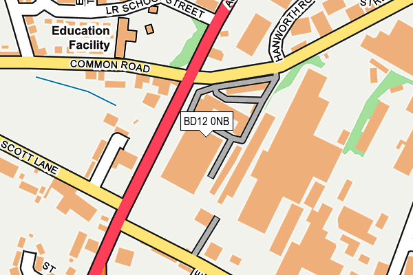 BD12 0NB map - OS OpenMap – Local (Ordnance Survey)