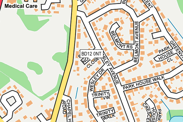 BD12 0NT map - OS OpenMap – Local (Ordnance Survey)