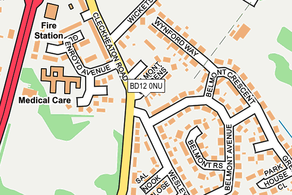 BD12 0NU map - OS OpenMap – Local (Ordnance Survey)
