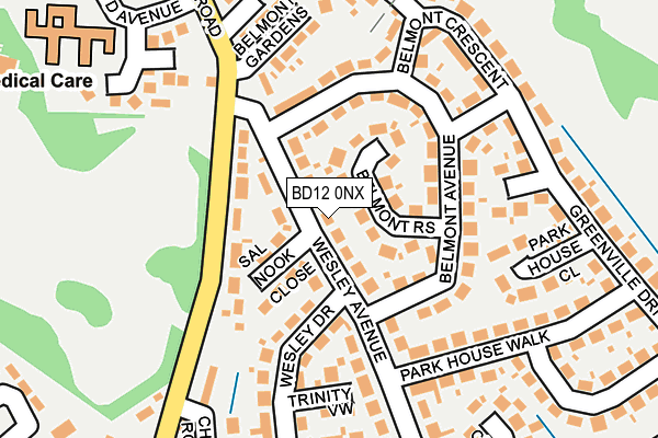 BD12 0NX map - OS OpenMap – Local (Ordnance Survey)