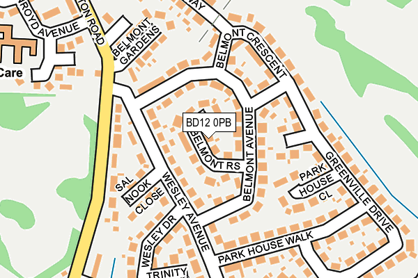 BD12 0PB map - OS OpenMap – Local (Ordnance Survey)