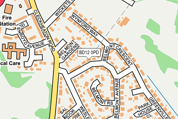 BD12 0PD map - OS OpenMap – Local (Ordnance Survey)