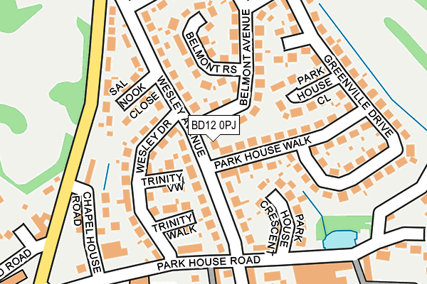 BD12 0PJ map - OS OpenMap – Local (Ordnance Survey)