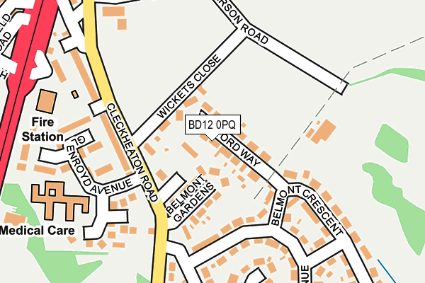 BD12 0PQ map - OS OpenMap – Local (Ordnance Survey)