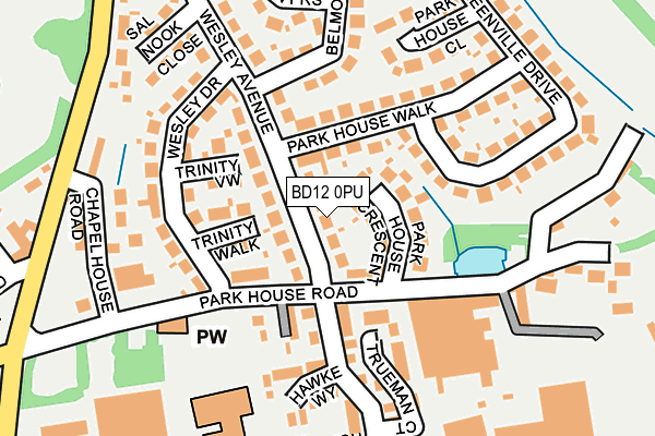 BD12 0PU map - OS OpenMap – Local (Ordnance Survey)