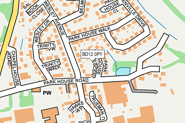 BD12 0PY map - OS OpenMap – Local (Ordnance Survey)