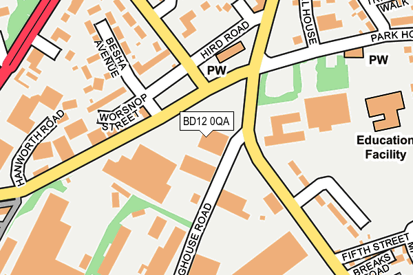BD12 0QA map - OS OpenMap – Local (Ordnance Survey)