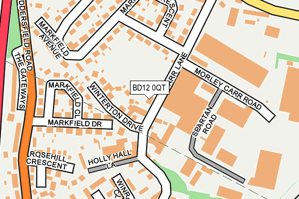 BD12 0QT map - OS OpenMap – Local (Ordnance Survey)