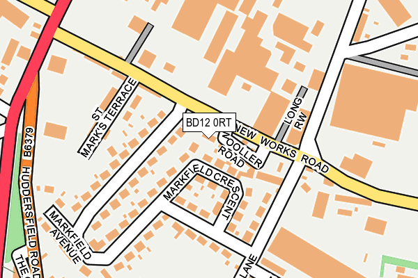BD12 0RT map - OS OpenMap – Local (Ordnance Survey)