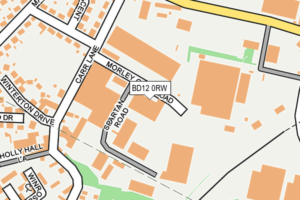 BD12 0RW map - OS OpenMap – Local (Ordnance Survey)