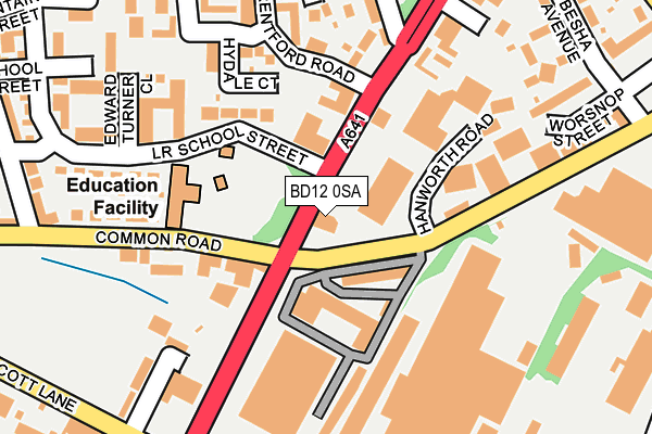 BD12 0SA map - OS OpenMap – Local (Ordnance Survey)