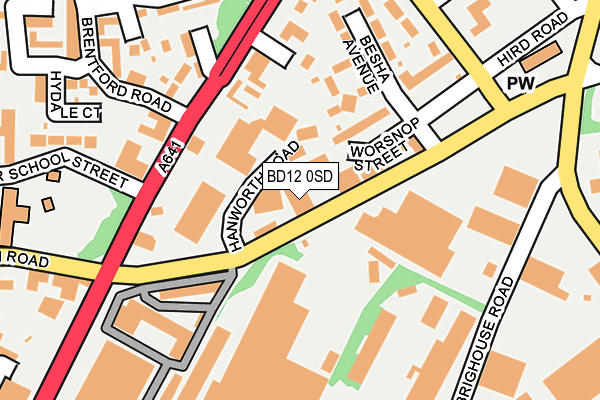 BD12 0SD map - OS OpenMap – Local (Ordnance Survey)
