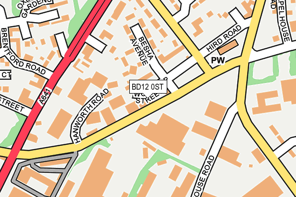 BD12 0ST map - OS OpenMap – Local (Ordnance Survey)