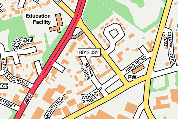 BD12 0SY map - OS OpenMap – Local (Ordnance Survey)