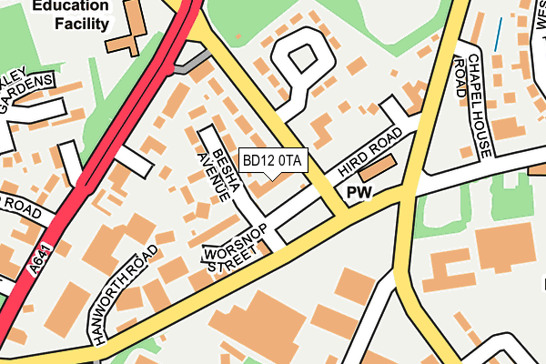 BD12 0TA map - OS OpenMap – Local (Ordnance Survey)