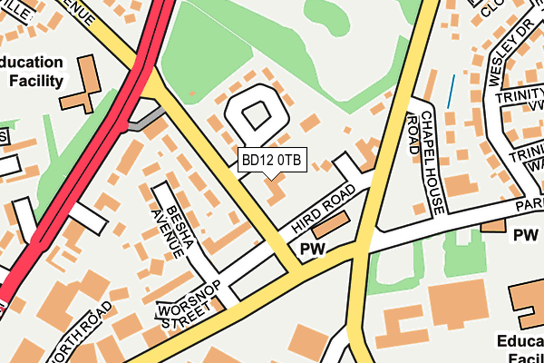 BD12 0TB map - OS OpenMap – Local (Ordnance Survey)