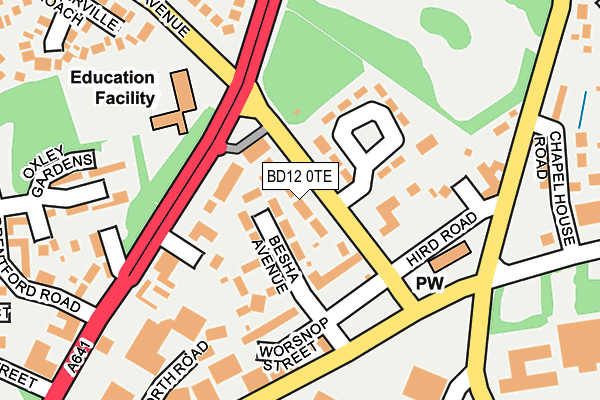 BD12 0TE map - OS OpenMap – Local (Ordnance Survey)