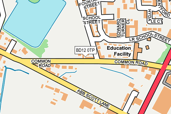 BD12 0TP map - OS OpenMap – Local (Ordnance Survey)