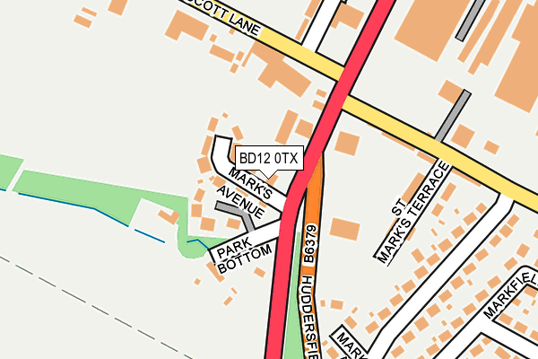 BD12 0TX map - OS OpenMap – Local (Ordnance Survey)