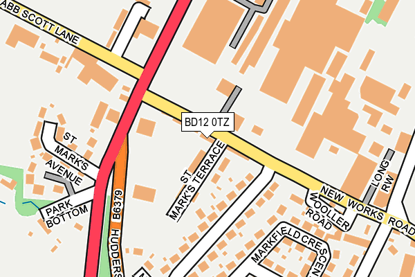 BD12 0TZ map - OS OpenMap – Local (Ordnance Survey)