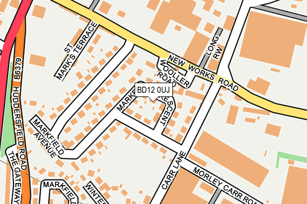 BD12 0UJ map - OS OpenMap – Local (Ordnance Survey)