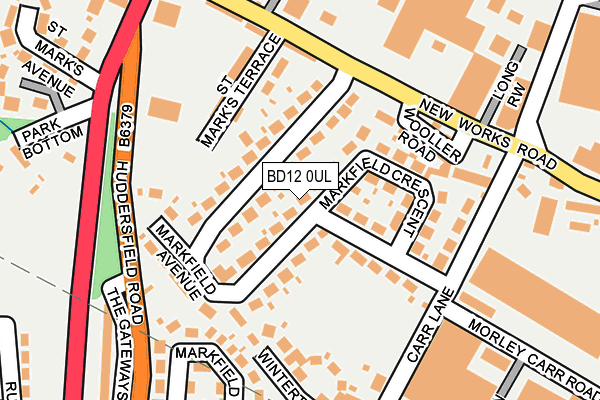 BD12 0UL map - OS OpenMap – Local (Ordnance Survey)