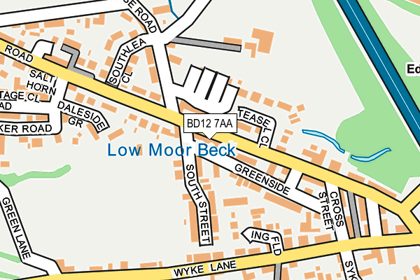 BD12 7AA map - OS OpenMap – Local (Ordnance Survey)