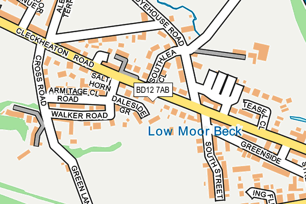 BD12 7AB map - OS OpenMap – Local (Ordnance Survey)