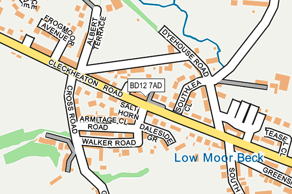 BD12 7AD map - OS OpenMap – Local (Ordnance Survey)