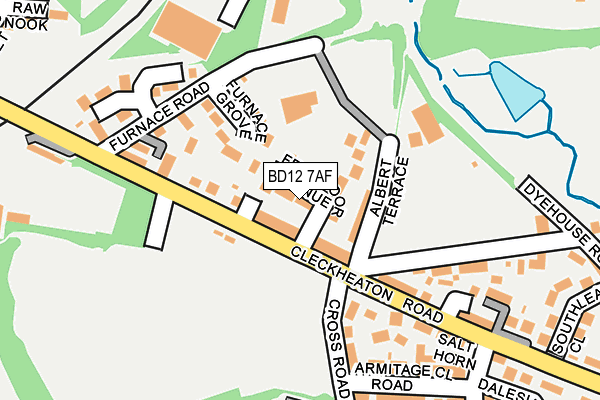 BD12 7AF map - OS OpenMap – Local (Ordnance Survey)