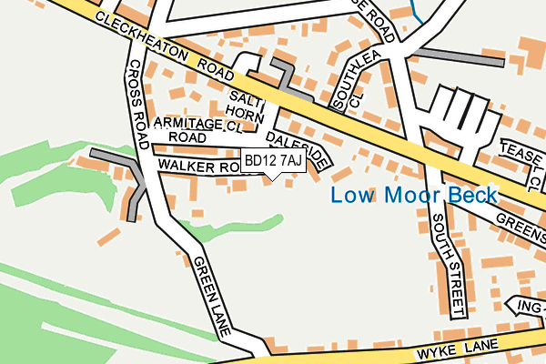 BD12 7AJ map - OS OpenMap – Local (Ordnance Survey)