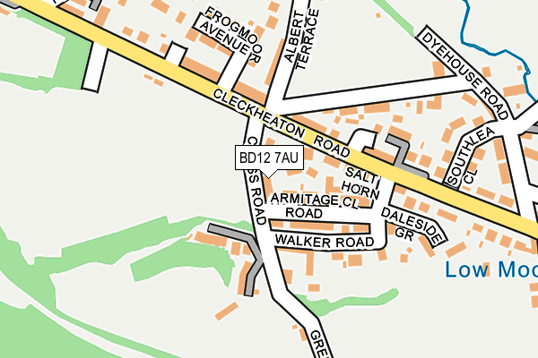 BD12 7AU map - OS OpenMap – Local (Ordnance Survey)