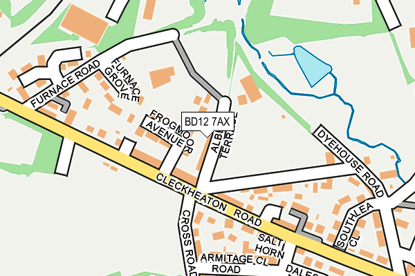 BD12 7AX map - OS OpenMap – Local (Ordnance Survey)