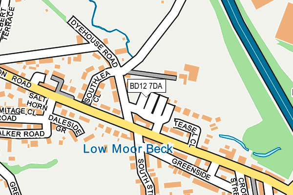 BD12 7DA map - OS OpenMap – Local (Ordnance Survey)