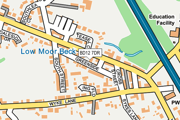 BD12 7DR map - OS OpenMap – Local (Ordnance Survey)