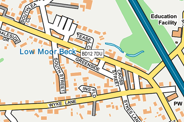 BD12 7DU map - OS OpenMap – Local (Ordnance Survey)