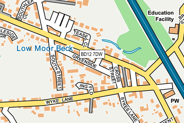 BD12 7DW map - OS OpenMap – Local (Ordnance Survey)