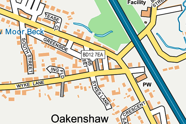 BD12 7EA map - OS OpenMap – Local (Ordnance Survey)