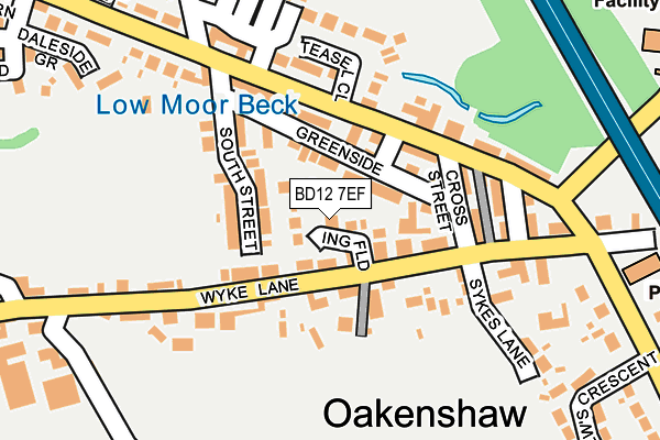 BD12 7EF map - OS OpenMap – Local (Ordnance Survey)