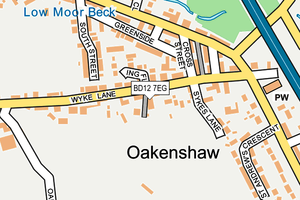 BD12 7EG map - OS OpenMap – Local (Ordnance Survey)