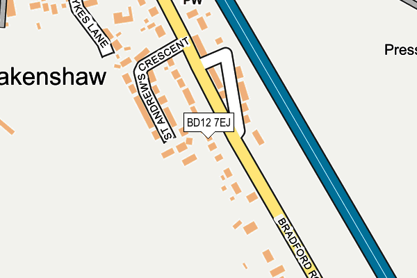 BD12 7EJ map - OS OpenMap – Local (Ordnance Survey)