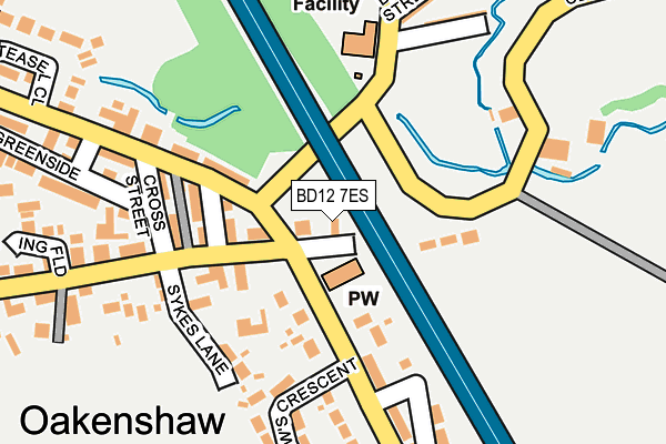 BD12 7ES map - OS OpenMap – Local (Ordnance Survey)