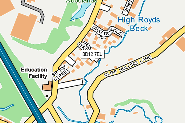 BD12 7EU map - OS OpenMap – Local (Ordnance Survey)