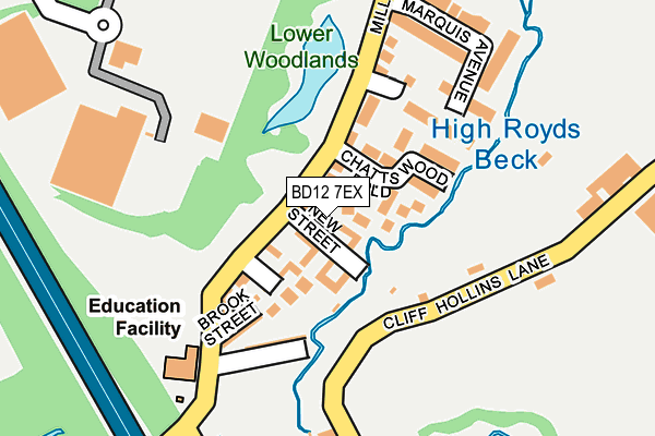 BD12 7EX map - OS OpenMap – Local (Ordnance Survey)