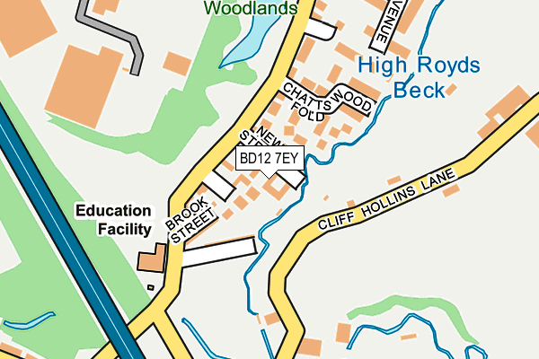 BD12 7EY map - OS OpenMap – Local (Ordnance Survey)