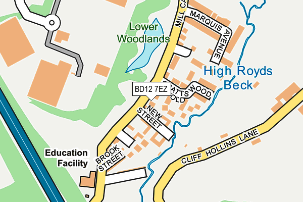 BD12 7EZ map - OS OpenMap – Local (Ordnance Survey)