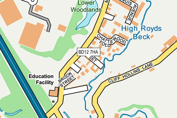 BD12 7HA map - OS OpenMap – Local (Ordnance Survey)