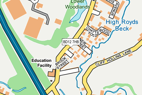 BD12 7HB map - OS OpenMap – Local (Ordnance Survey)